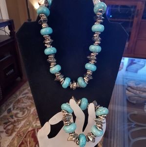 Beautiful turquoise and silver necklace/bracelet